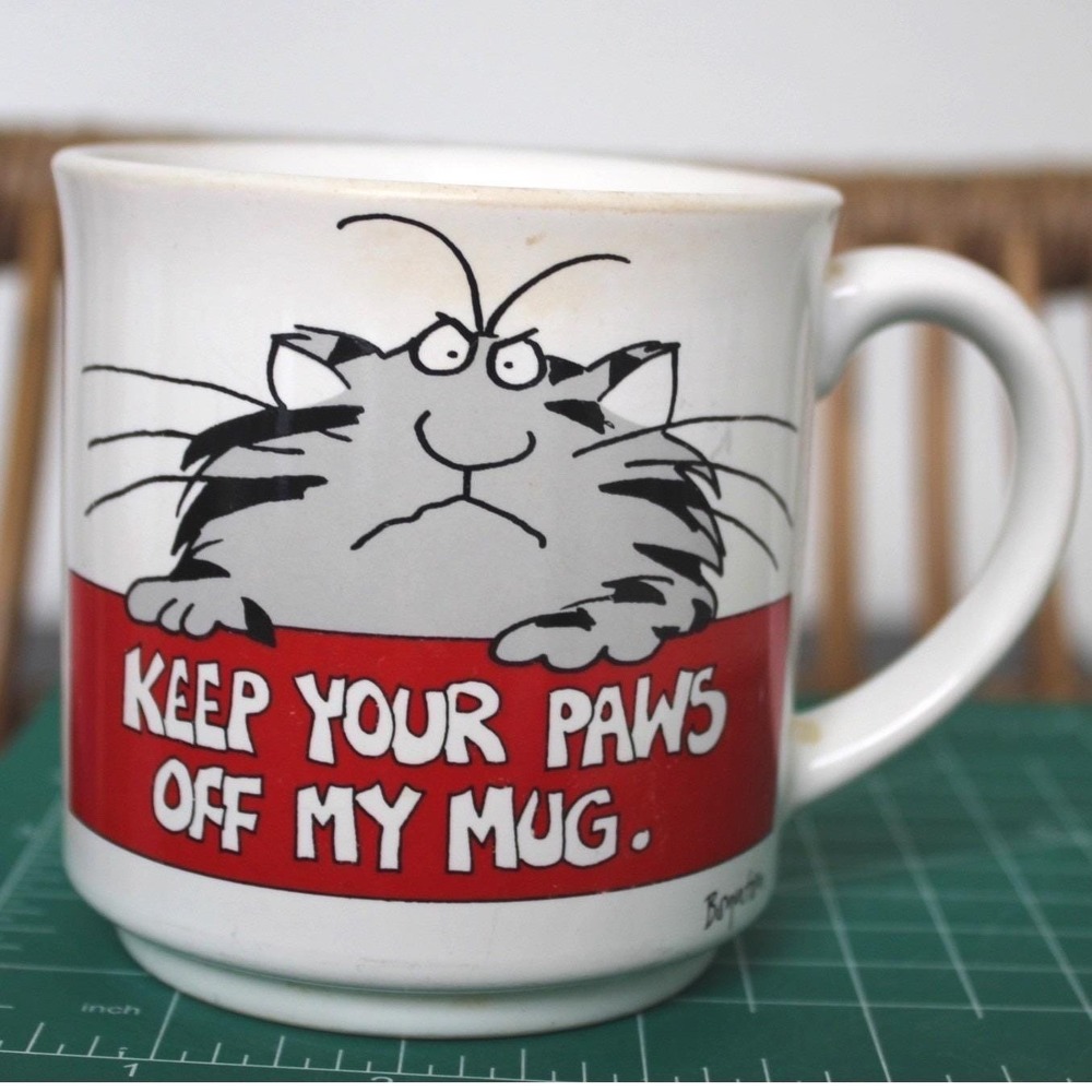 Sandra Boynton Keep Your Paws Off My Mug Cat Coffee Cup Japan White Red